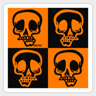 Halloween Skull Checkers Sticker